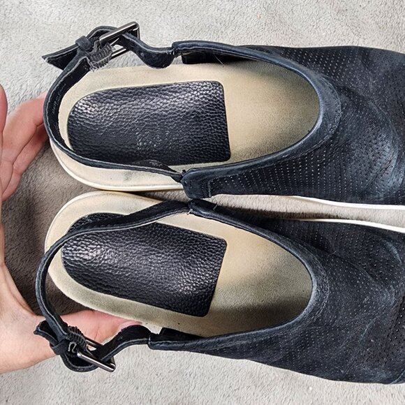 Naya Shoes Womens Size 7.5 Black Leather Open Toe Sandals - Picture 9 of 12